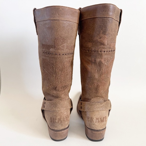 Junk Gypsy by Lane She Who Is Brave Suede Cowboy Boots Women 11 Tan - Picture 9 of 15